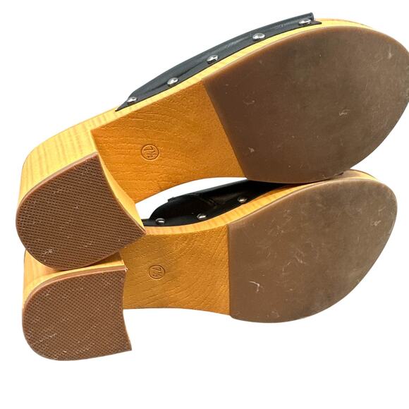 Maurices Sandals 7.5 Open Toe Slide Platform Chunky Heels Y2K Boho Hippie Retro - Picture 10 of 16